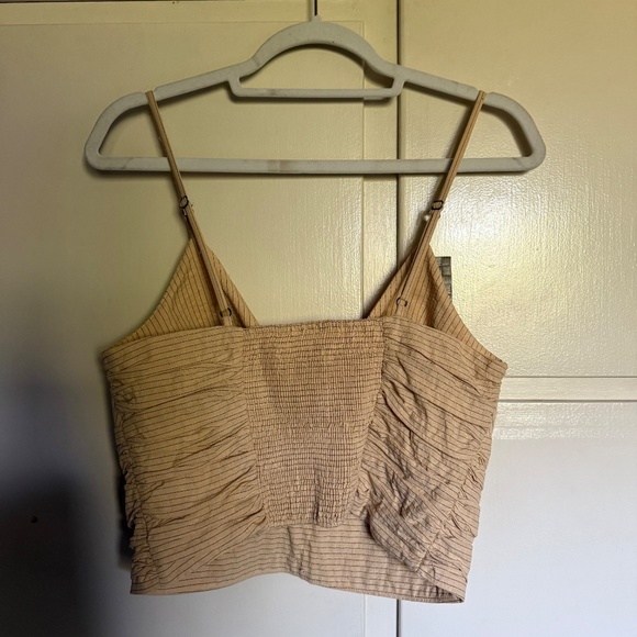 Zara Tan Pinstripes Sleeveless Crop Top Size Large - Picture 8 of 14